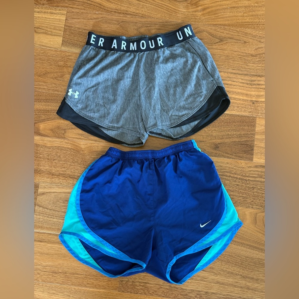 Nike Blue and Light Blue Athletic Shorts